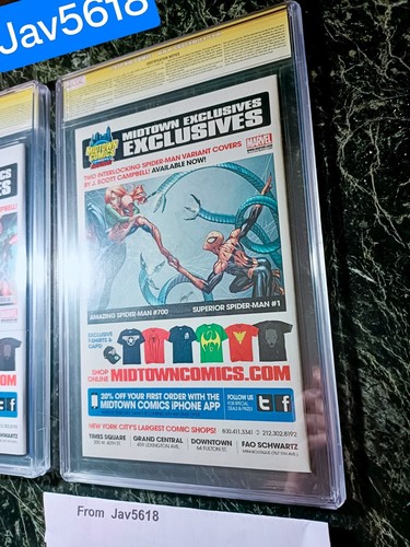 SPIDERMAN SUPERIOR 1 CGC 9.8 SS STAN LEE x8 AVENGERS 1 AMAZING SPIDERMAN 700 - Picture 9 of 24