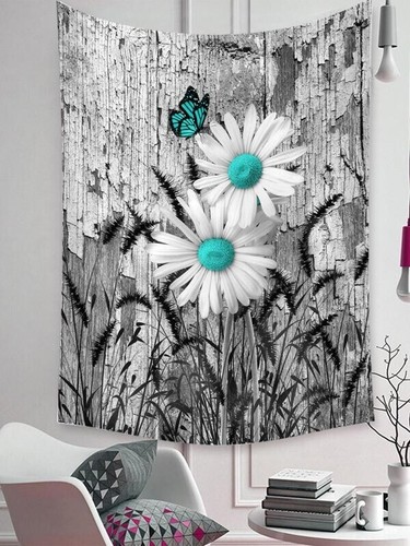 Wall Hanging ‘Teal & White Daisies’ Modern Design 73x95cm, Comes With 2 Hooks - Picture 4 of 10