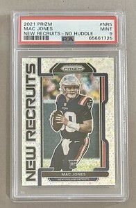 2021 Panini Prizm Mac Jones New Recruits - No Huddle #NR-5 Rookie PSA 9