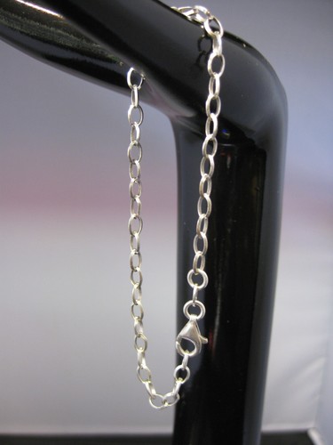 Genuine Italy 925 Sterling Silver Chain Bracelet Bangle - Picture 1 of 9