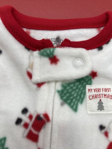 Newborn One Piece Santa Fleece Sleep N Play White Just One You By Carter's - Bild 6 von 7