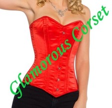 Red Corset Steel Boned Overbust Shapewear Size 18-40"