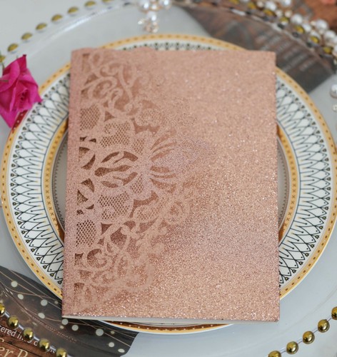 Glitter High Grade Bride and groom Wedding Invitation Card Greeting Cards - Picture 23 of 28
