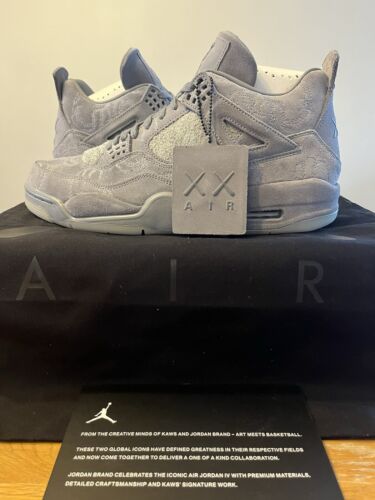 DS Air Jordan Retro 4 IV KAWS Grey 100% Authentic Size US 11 OG All 930155 003
