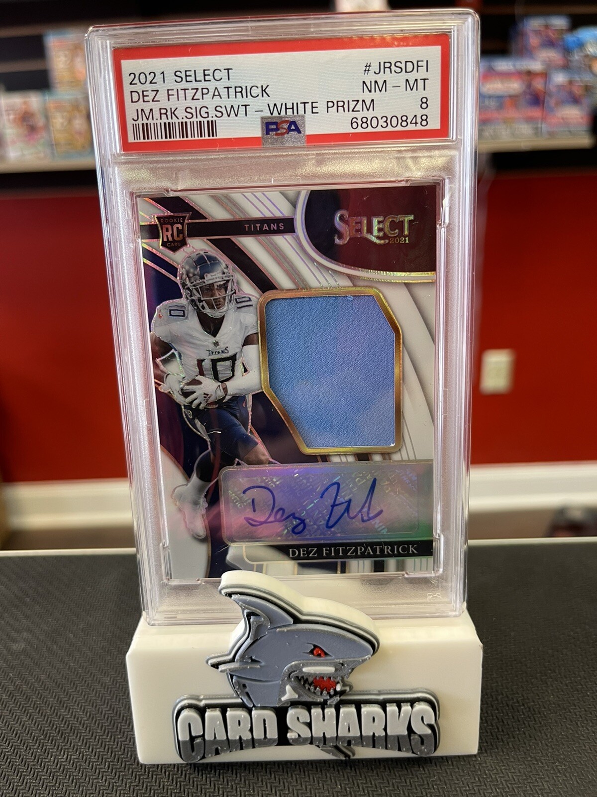 Dez Fitzpatrick Panini Select Jumbo Rookie Signature Swatches #JRSDFI White