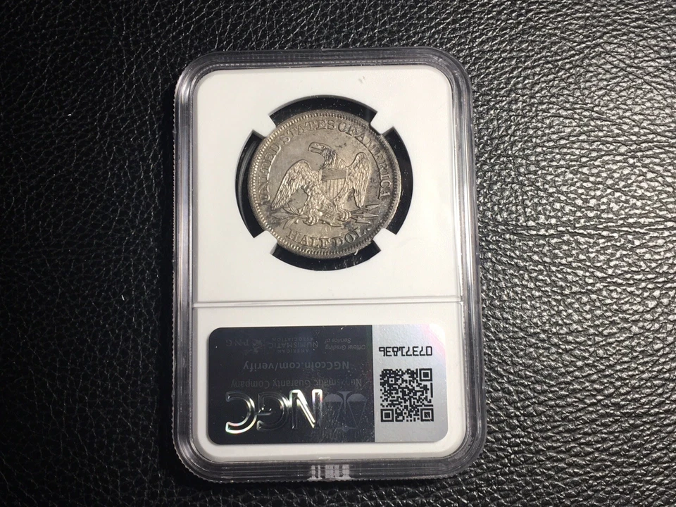 1850-O Liberty Seated Medio NGC AU Detalles Limpio Pequeño Soporte de Imperfección Superior Foto 2 de 4