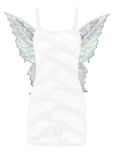 Conjunto de lápices de trajes de hadas para mujer cuello redondo bodystockings falda brillante - Imagen 22 de 78