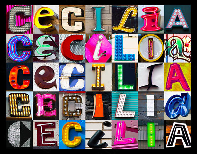 CECILIA Name Poster featuring photos of actual sign letters | eBay