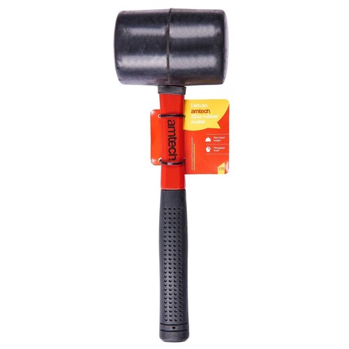 Martillo de mazo de goma 32 oz 900 gr empuñadura de eje de fibra de vidrio hágalo usted mismo herramienta de pavimentación de camping - Imagen 2 de 6