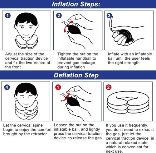 Cervical Neck Traction Device Hals Zugvorrichtung Nackenstütze Nackenbandage - Bild 10 von 11