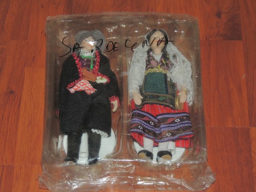 Paire De Poupées en Costume Régional, Sardaigne, Neuf avec Boîte