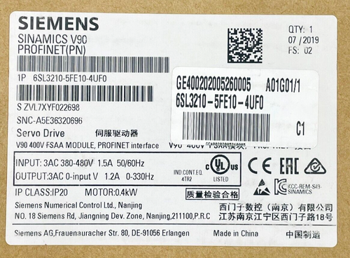 SIEMENS 6SL3210-5FE10-4UF0 Servo Drive 0.4KW - Picture 11 of 11