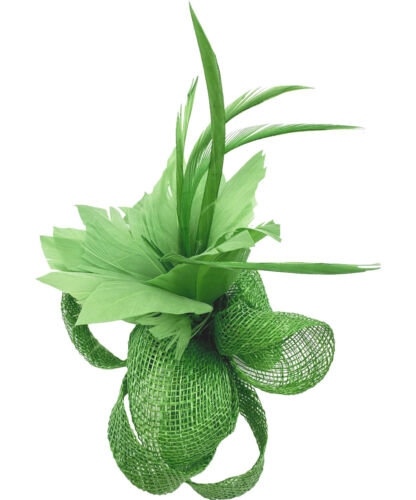 Small Feather Flower Hair Fascinator Clip Pin Party Wedding Royal Ascot Prom - Picture 11 of 13