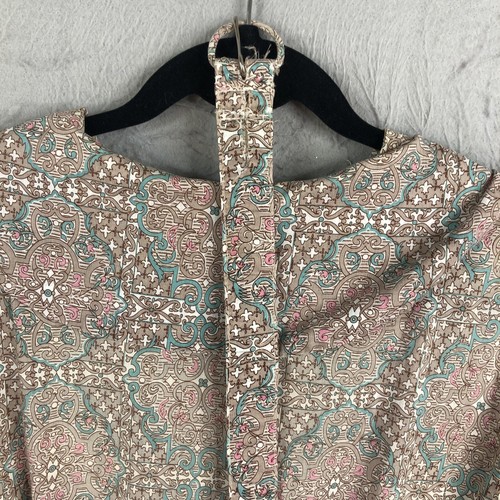 Vintage Handmade Dress Womens Small Geometric Belted Retro 1960s Cotton Bespoke - Picture 15 of 18