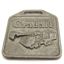 Gradall Excavator Keychain Fob Vintage Metal Warner A Swasey