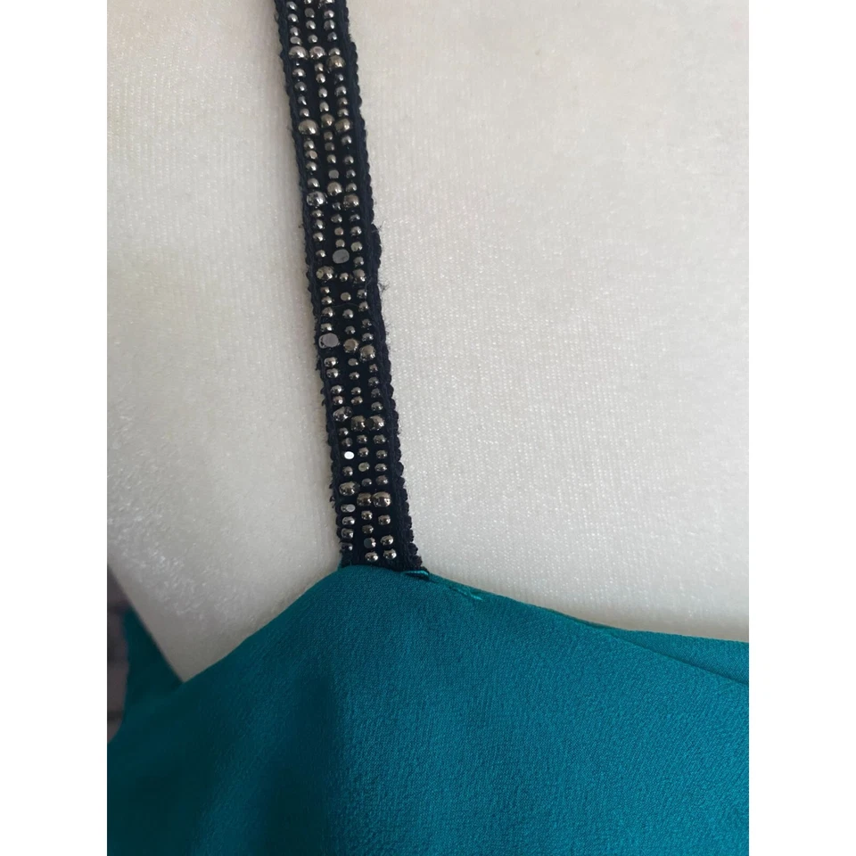 Vestido de fiesta Babydoll Phoebe Couture 100 % seda correa espagueti 2 Foto 2 de 4