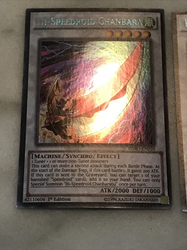 Yu-Gi-Oh!  2x “Hi-Speedroid Chanbara” Secret Rare 1st Ed HSRD-EN010 Ex-NM - Picture 4 of 14
