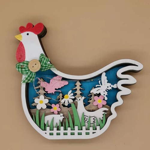 2025 New Easter Decoration for Home Wooden Easter Bunny LED Light Easter Craft E - Picture 31 of 32