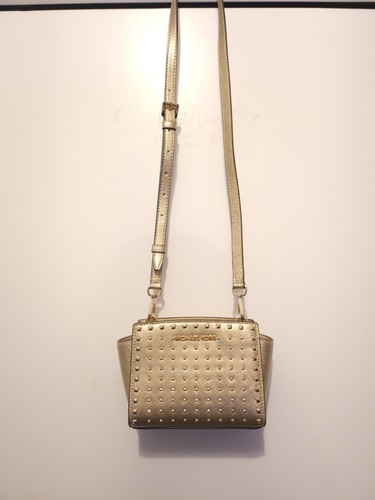 Michael Kors Mini Gold bag Womens Selma Studded Crossbody - Picture 2 of 16