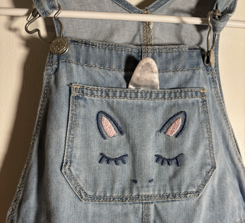 Osh Kosh Overalls Dress Unicorn Pink TuTu Denim Jeans Glitter Ballerina Girls 5T - Picture 4 of 5