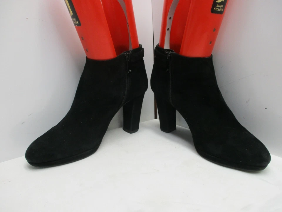 JB Martin 黑色麂皮绒皮革拉链高跟踝靴女式 40 码 EUR  — 第 4/4 张图片