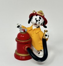 Dousin' Dalmatian Hallmark 2000 Fireman Dog Ornament Fire Hat Hose Puppy