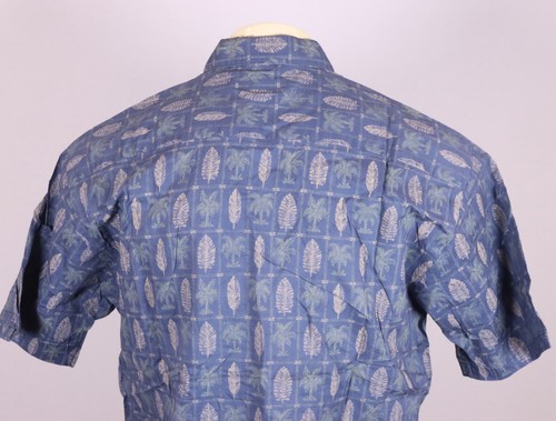Camisa Aloha TORI RICHARD Para Hombre Grande Algodón Césped - Azul Multi Árboles Florales MiUSA - Imagen 7 de 10