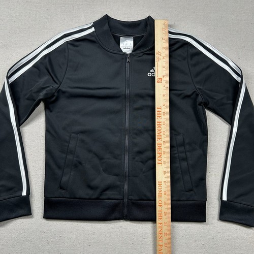 Adidas Jacket Youth Large Full Zip Soccer Sleeve Stripes Black Classic Retro Reg - Picture 7 of 9