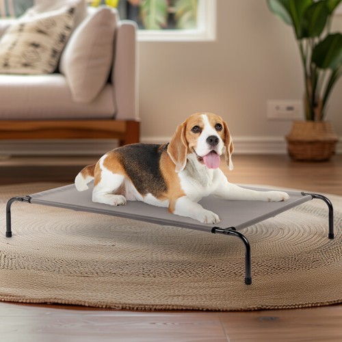 Pet Bed 43"D x 26"W x 8"H/50"D x 31"W x 8"H Textilene Mesh Fabric Dog Bed Gray - Picture 2 of 21