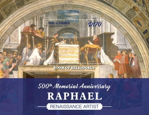 Gambia 2020 - Raphael Vatican Art - Souvenir  Stamp Sheet - Scott #3864 - MNH