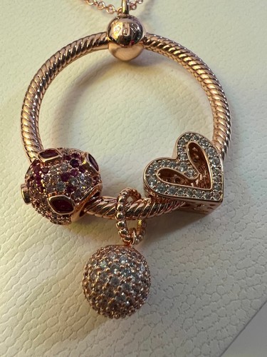 Pandora Necklace, O Pendant , Rose Gold 