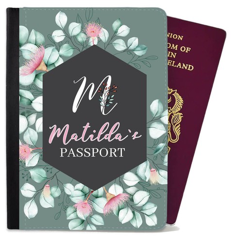 Funda de pasaporte de diseño floral personalizada cualquier nombre regalo vacaciones 18 - Imagen 15 de 23