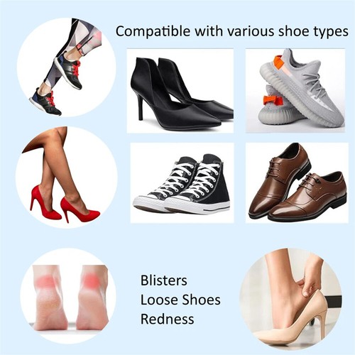 2PCS Heel Grips Pads Liner Cushions For Loose Shoes Adhesive Foot Care FAST - Picture 3 of 10
