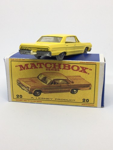 Vintage Lesney Matchbox 20 Custom Chevrolet Impala Taxi Cab GREY Wheel Repro Box - Picture 5 of 6