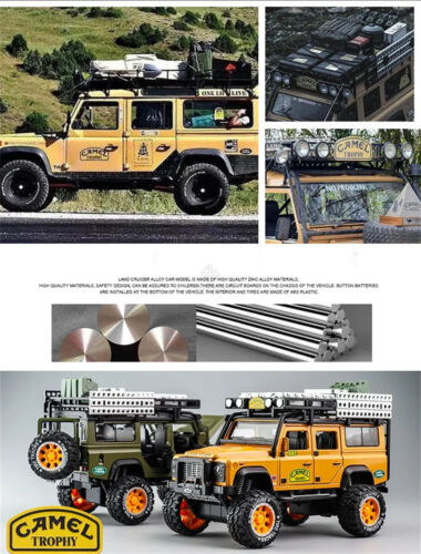 Modellino auto giocattolo Land Rover Defender 1:28 in lega luce sonora bambini regali collezione - Foto 12 di 23