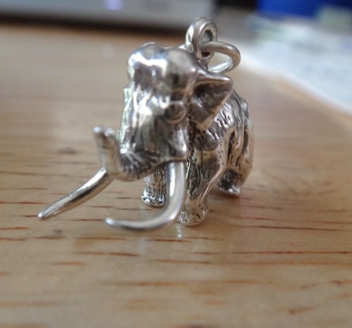 Sterlingsilber 3D 6,5 Gramm 15x20x11mm Wollmammut prähistorischer Dinosaurier Charm - Bild 3 von 5