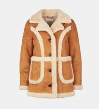 Brand New Warehouse Faux Shearling Camel Coat Size 8 Rrp £158