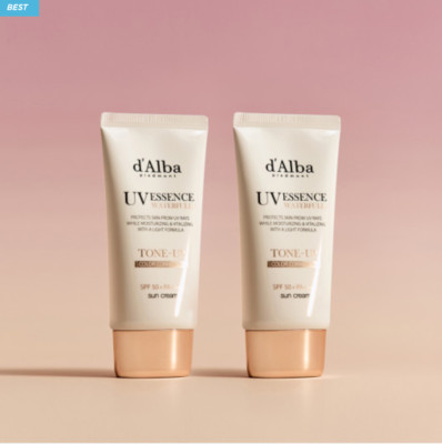 d Alba DALBA Waterfull UV Essence Tone-Up Sun Cream 50mL + 50mL Set (pink)