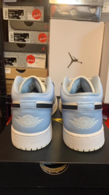 Nike Air Jordan 1 Low Ice Blue Black White UNC Shoes 554723-401