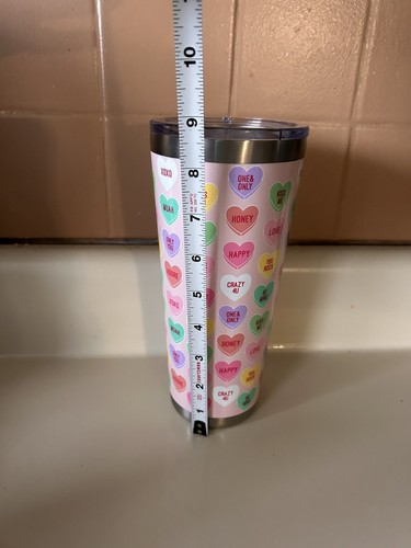 CRACKER BARREL EXCLUSIVE HEART CANDY VALENTINE INSULATED 32OZ TUMBLER CUP! - Picture 5 of 5