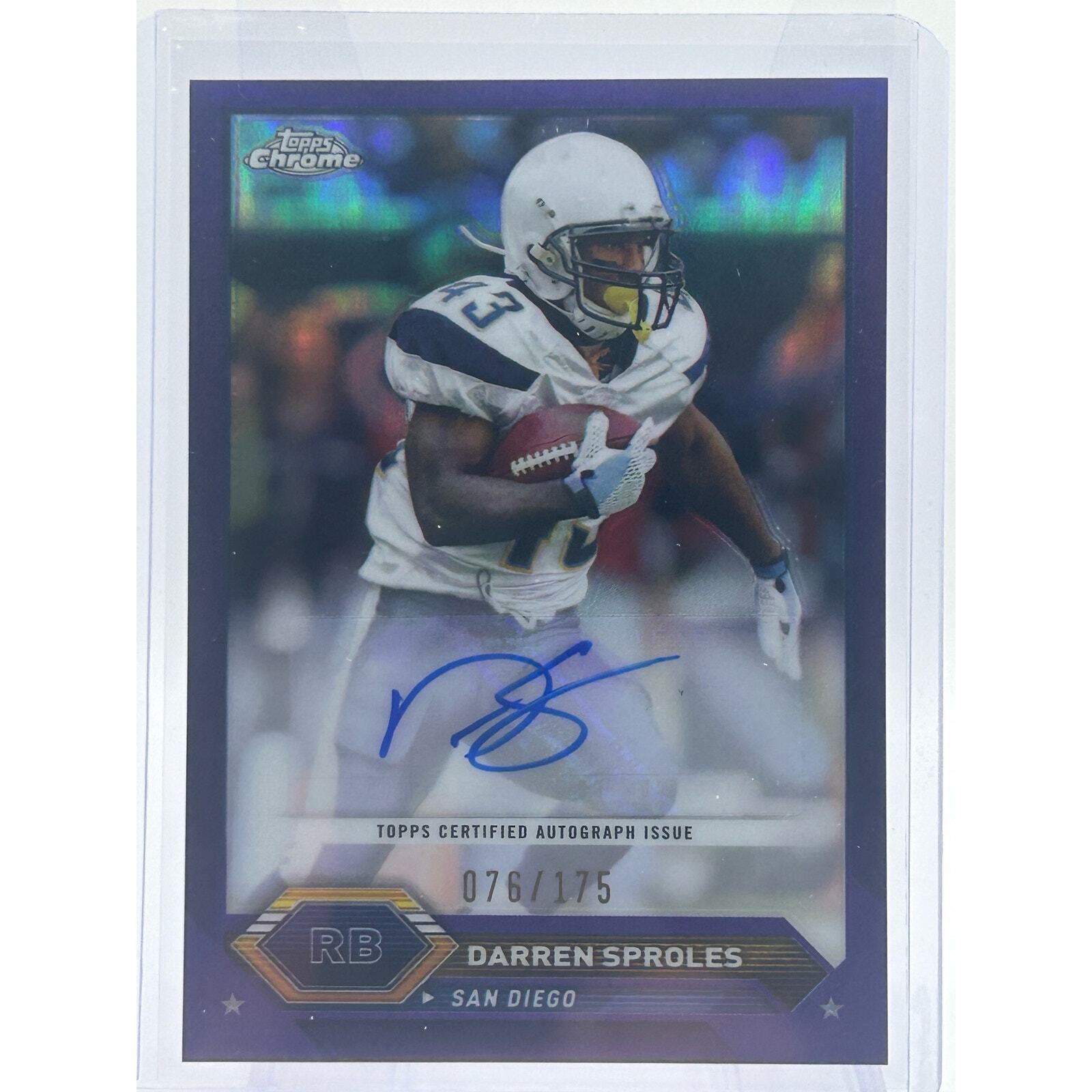2023 Topps Composite Chrome Darren Sproles Purple Auto /175 San Diego Chargers