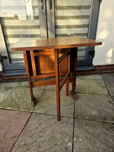 Vintage 1970s Drop Leaf Table Folding Table Mod Century - Picture 3 of 22