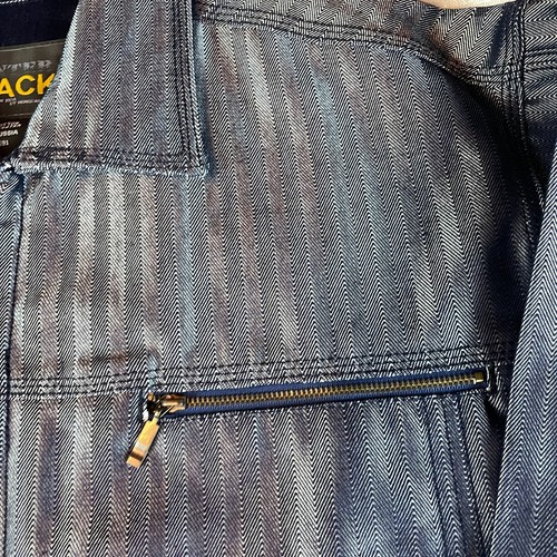 Vintage Y2K Jeansjacke Herren Medium Grau Denim Hip Hop Skate Tupac Glänzend 90er USA - Bild 7 von 12