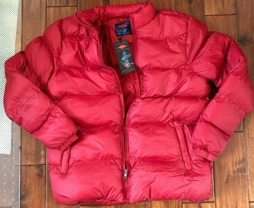 Men's Puffer Jacket Zip Up Red -  Lee Hanton Size M-2XL Polyester  - Picture 5 of 6