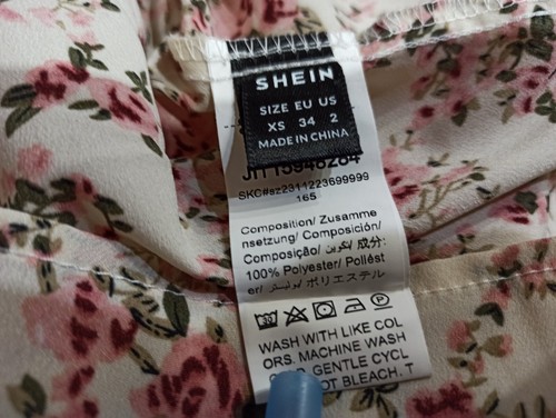 Shein Damen kurzes Nachthemd Spitze geblümt Gr. XS mehrfarbig - Bild 9 von 9