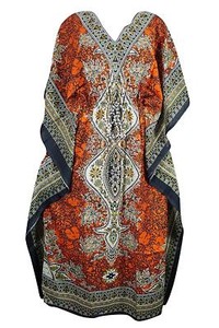 Women-Kaftan-Light-Viscose-Kimono-Orange-Kaftan-Night-Wear-Dress-Free-Shipping