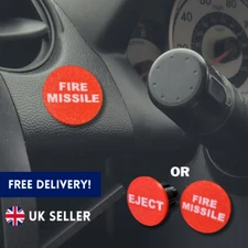 Fire Missile Eject Button Red Cover Stick On or Universal Car Cigarette Lighter