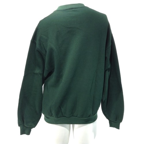 Felpa JERZEES vintage uomo grande verde manica lunga girocollo NUOVA ETICHETTE - Foto 5 di 10