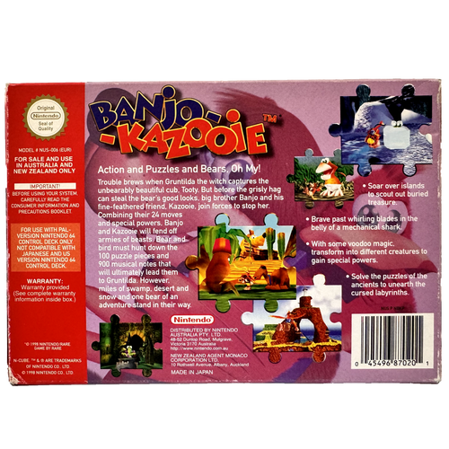 Nintendo 64 Banjo-Kazooie - Game, Box and Instruction Booklet - Tested Working - Picture 2 of 8