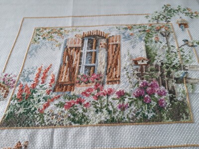 Fertig Lanarte Kreuzstich - Fensterblick